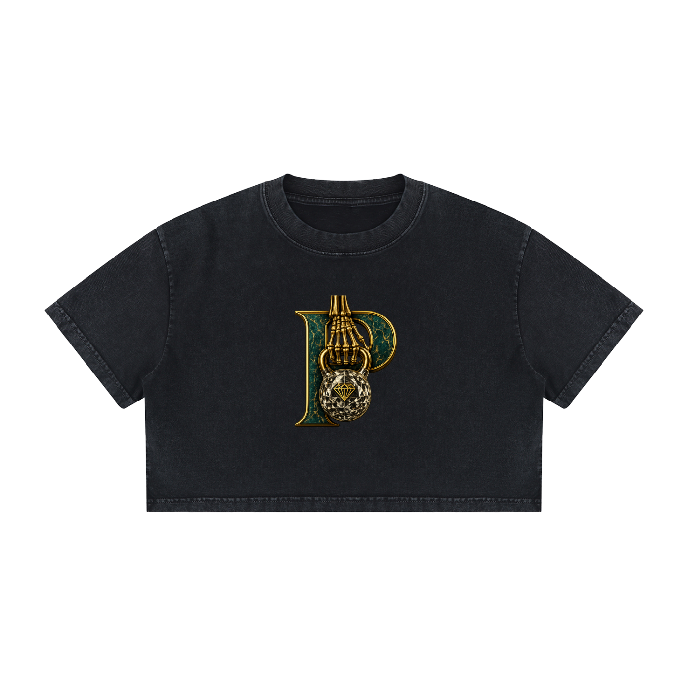 Women's Mineral Wash Cotton Crop T-Shirt